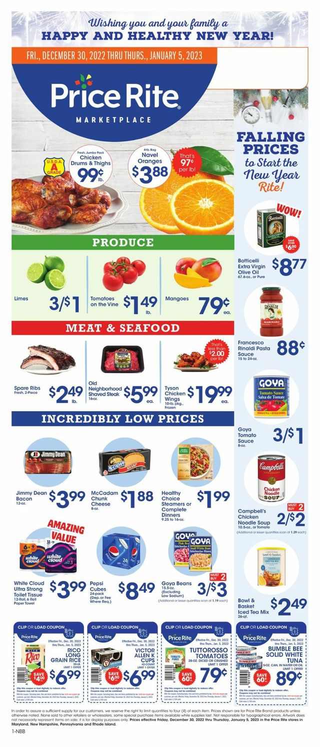Price Rite Ad from 12/30/2022