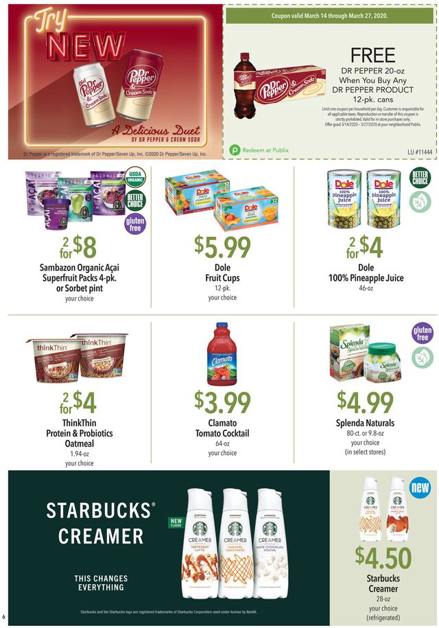 Publix Ad from 03/14/2020
