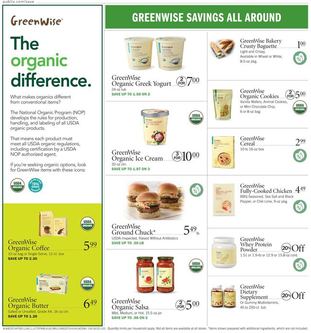 Publix Ad from 04/16/2020