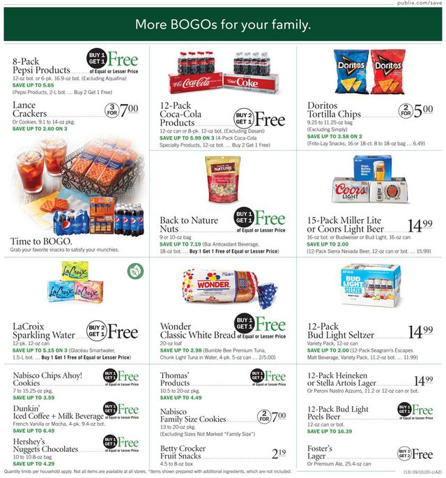 Publix Ad from 09/10/2020