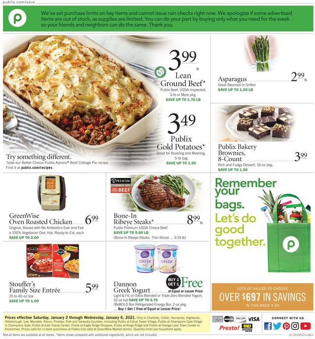 Publix Ad from 01/02/2021