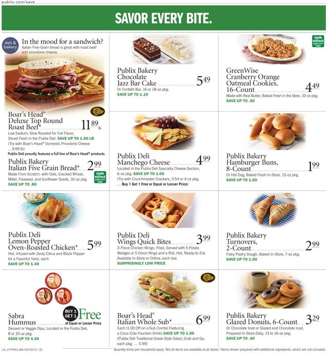 Publix Ad from 04/05/2021