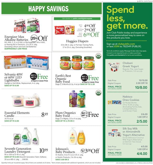 Publix Ad from 04/08/2021