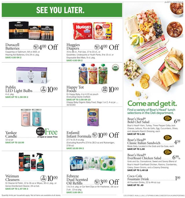 Publix Ad from 07/08/2021