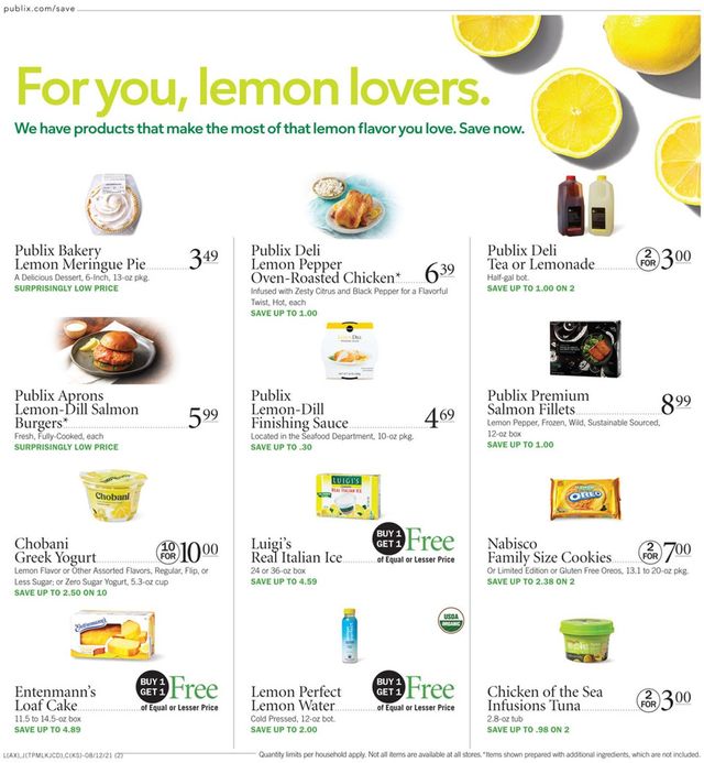 Publix Ad from 08/12/2021