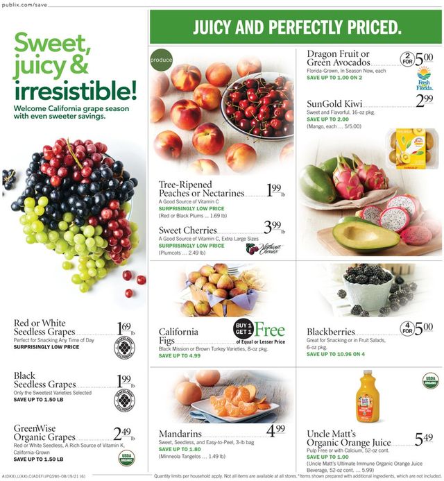 Publix Ad from 08/19/2021
