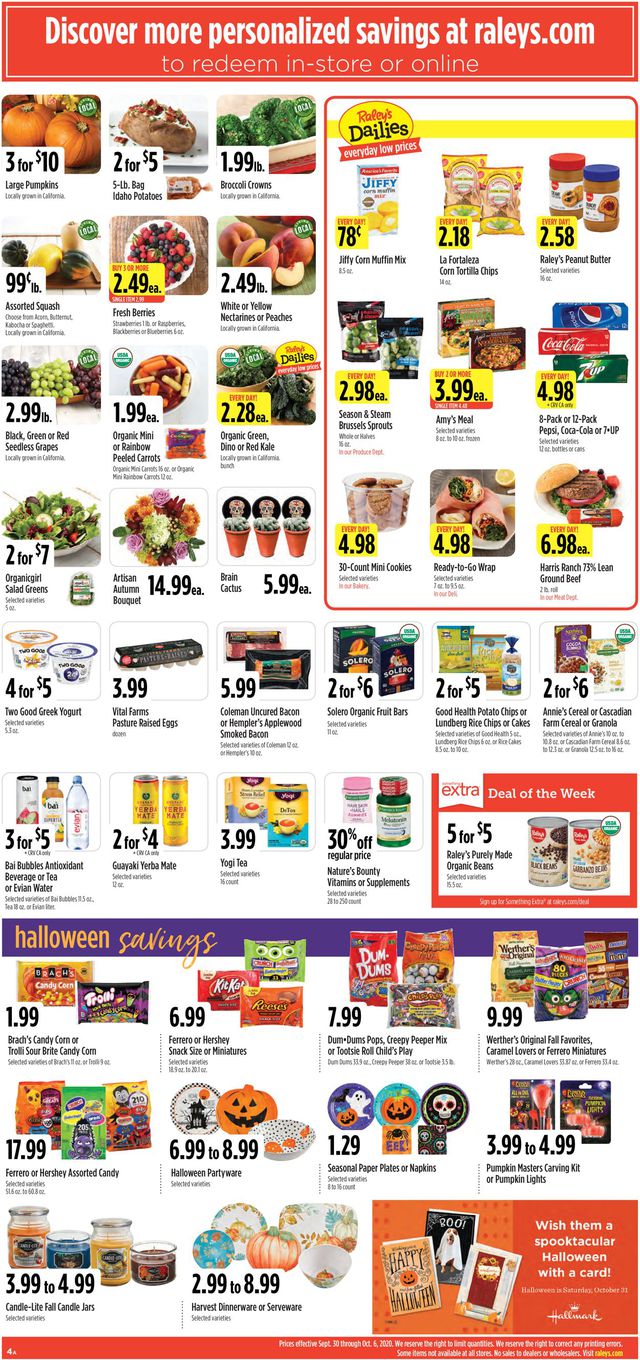 Raley's Ad from 09/30/2020