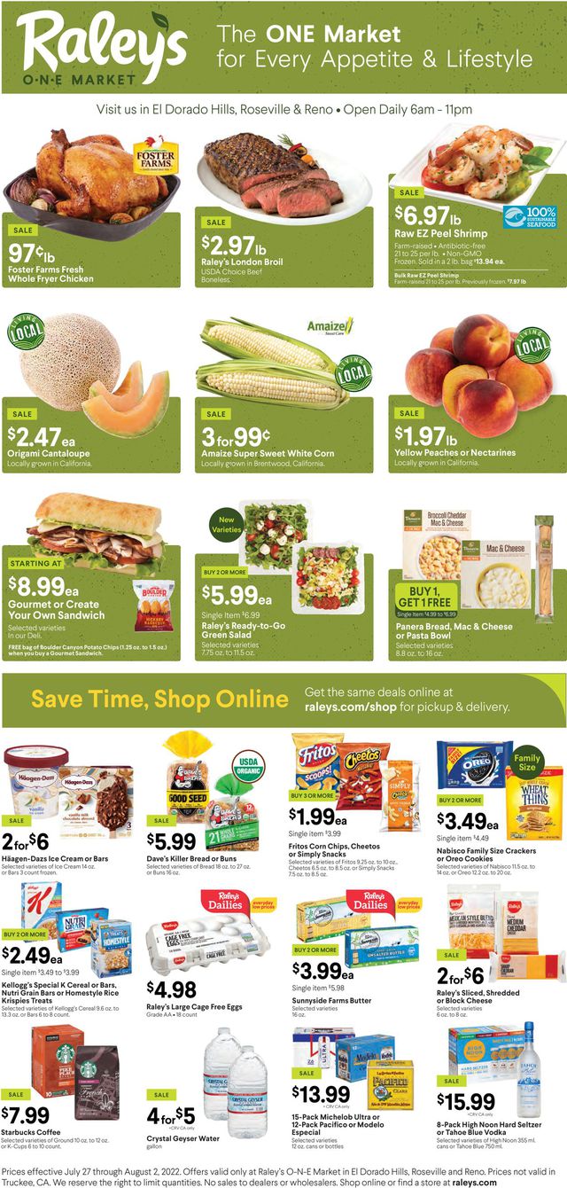 Raley's Ad from 07/27/2022