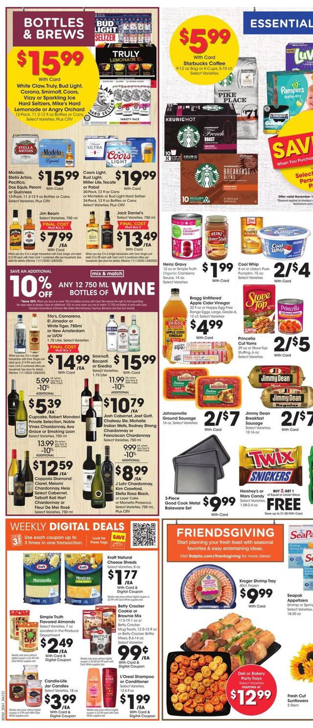 Ralphs Ad from 11/11/2020