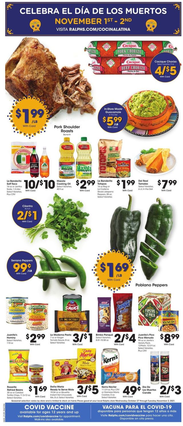 Ralphs Ad from 10/27/2021