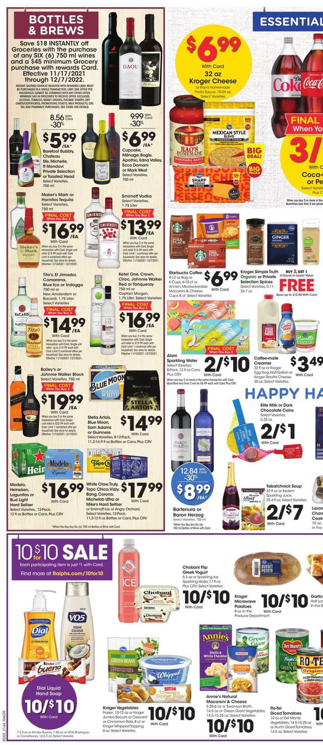 Ralphs Ad from 12/01/2021