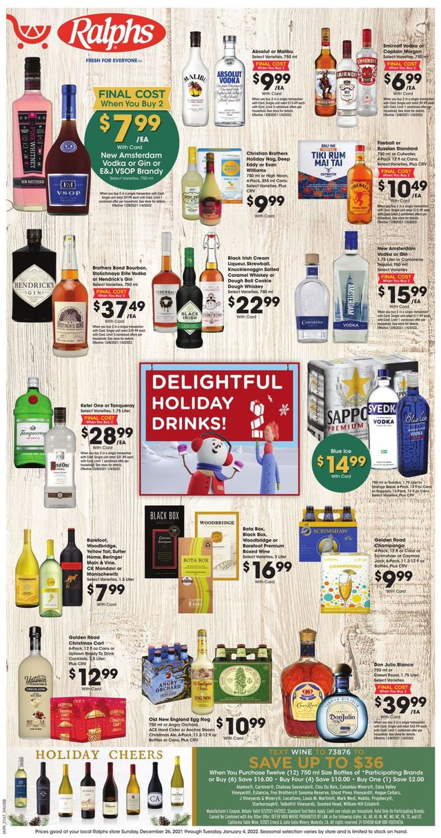 Ralphs Ad from 12/26/2021
