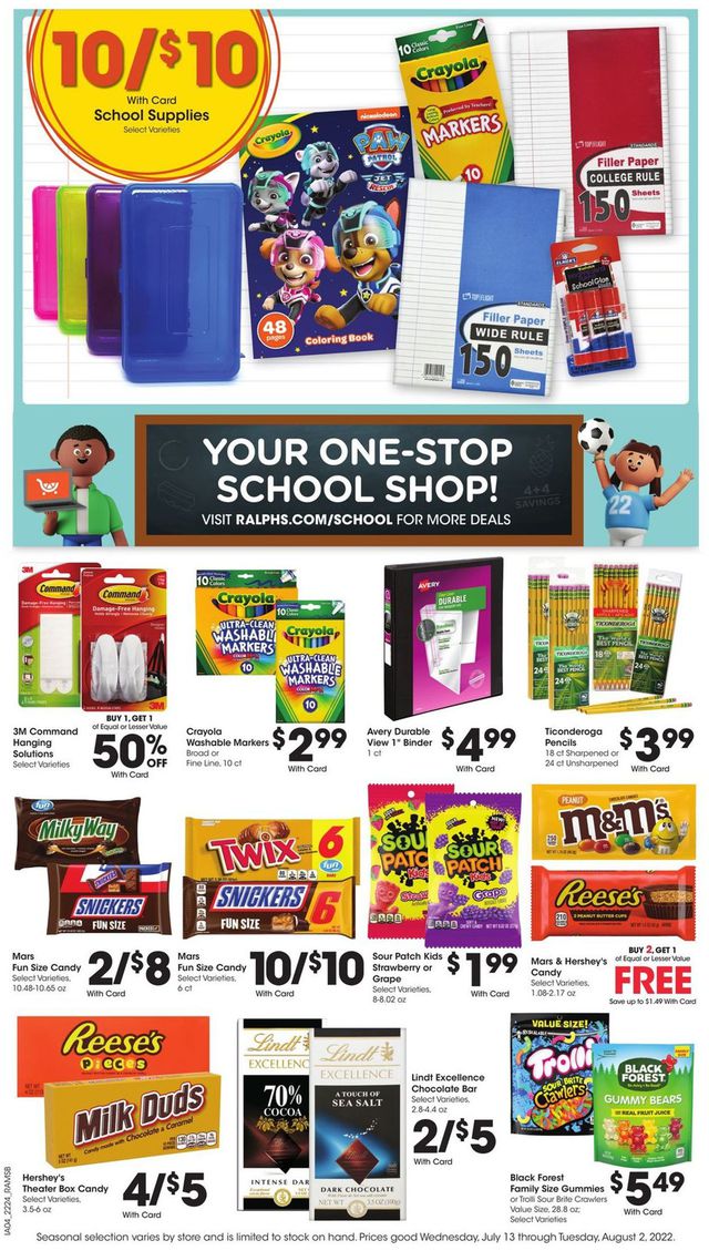 Ralphs Ad from 07/27/2022