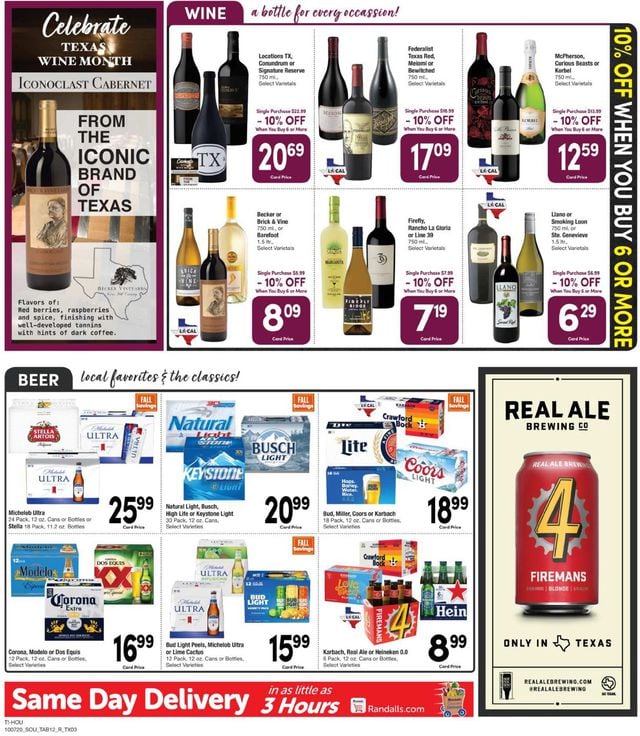 Randalls Ad from 10/07/2020