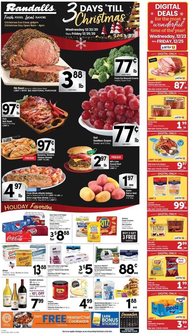 Randalls Ad from 12/23/2020