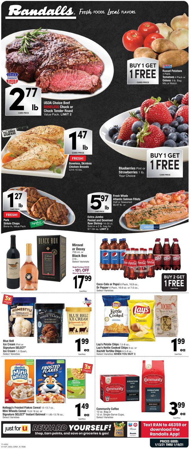 Randalls Ad from 01/13/2021