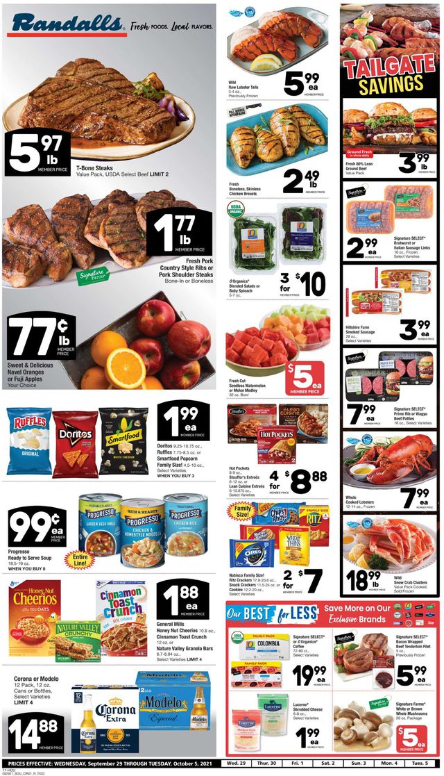 Randalls Ad from 09/29/2021