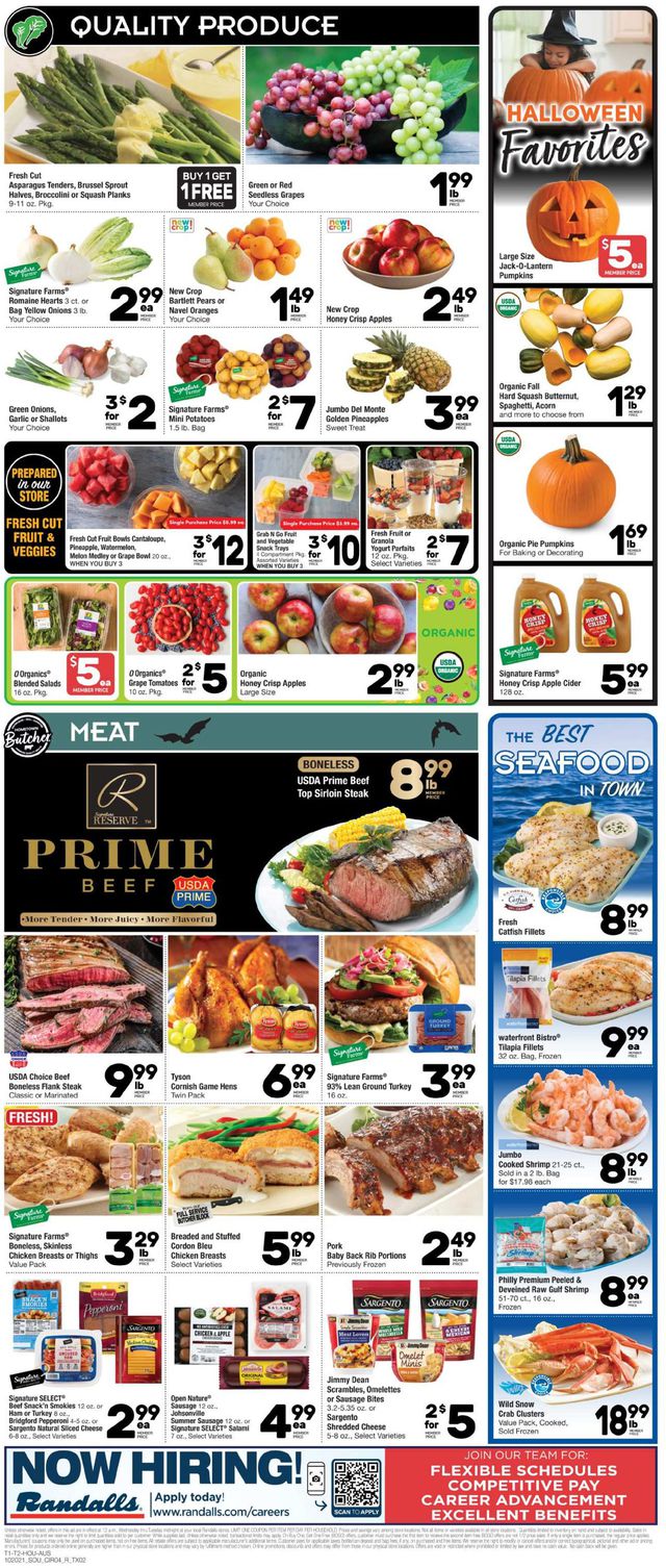 Randalls Ad from 10/20/2021