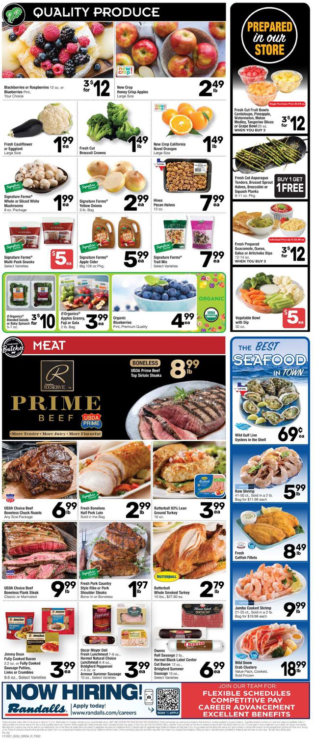 Randalls Ad from 11/10/2021