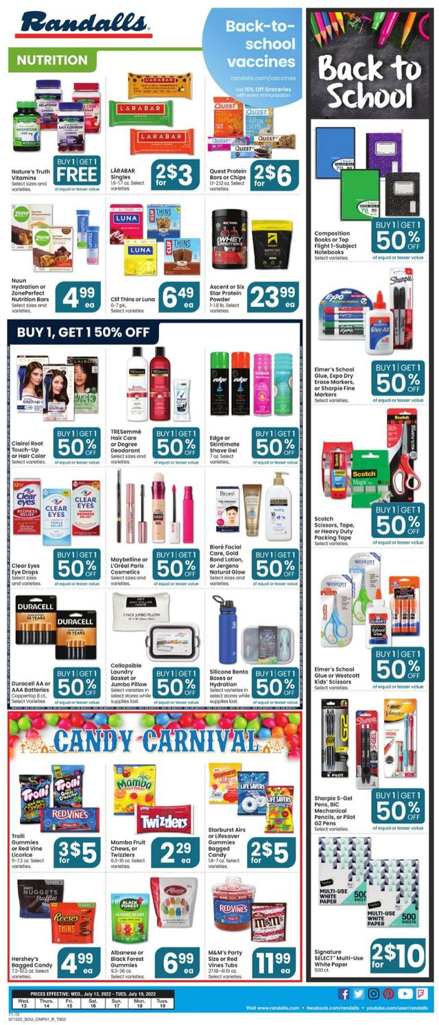 Randalls Ad from 07/13/2022