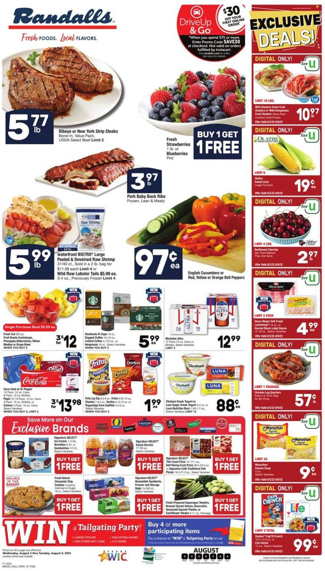 Randalls Ad from 08/03/2022