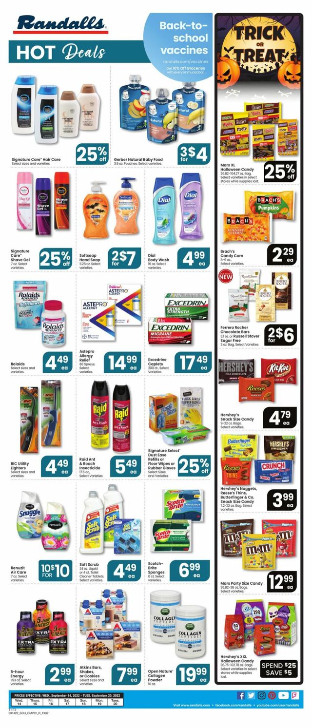Randalls Ad from 09/14/2022