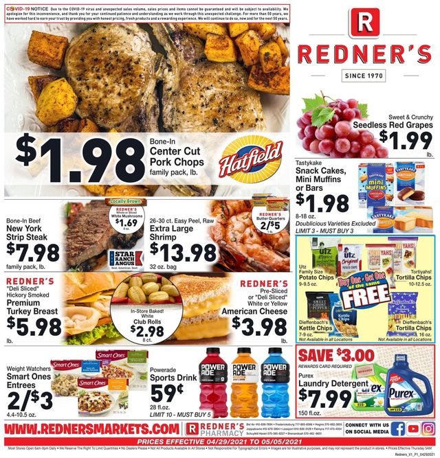 Redner’s Warehouse Market Ad from 04/29/2021