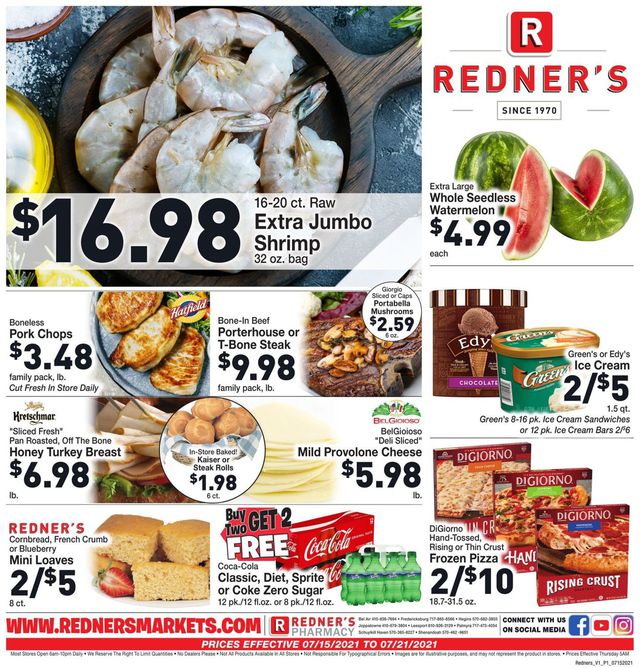 Redner’s Warehouse Market Ad from 07/15/2021