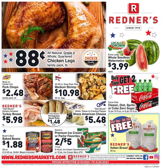 Redner’s Warehouse Market Ad from 08/19/2021