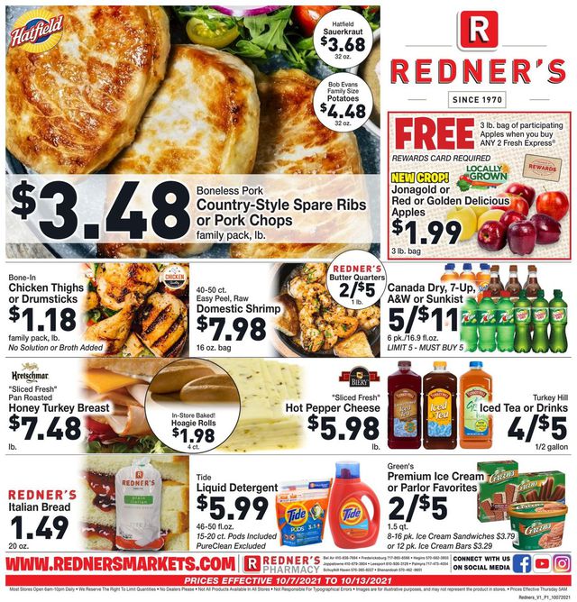 Redner’s Warehouse Market Ad from 10/07/2021