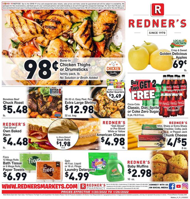 Redner’s Warehouse Market Ad from 01/20/2022