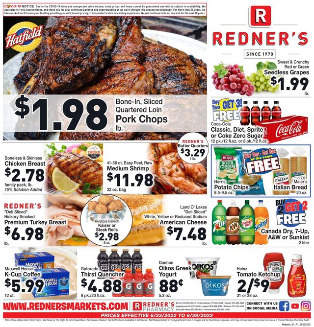 Redner’s Warehouse Market Ad from 06/23/2022