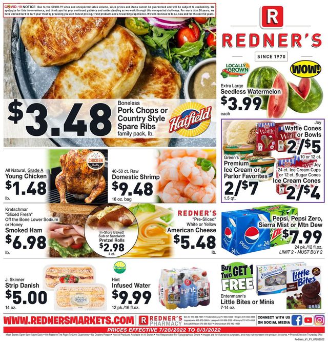 Redner’s Warehouse Market Ad from 07/28/2022
