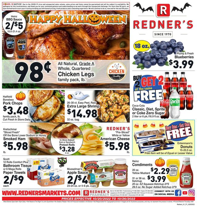Redner’s Warehouse Market Ad from 10/20/2022