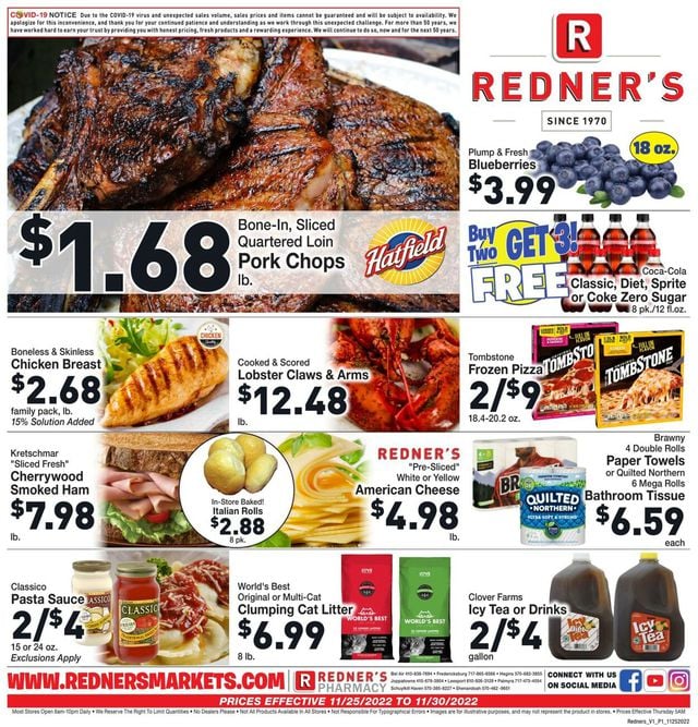 Redner’s Warehouse Market Ad from 11/25/2022