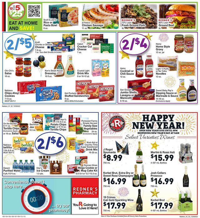 Redner’s Warehouse Market Ad from 12/29/2022