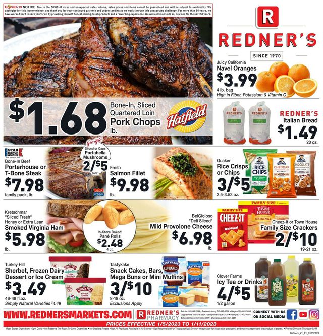 Redner’s Warehouse Market Ad from 01/05/2023