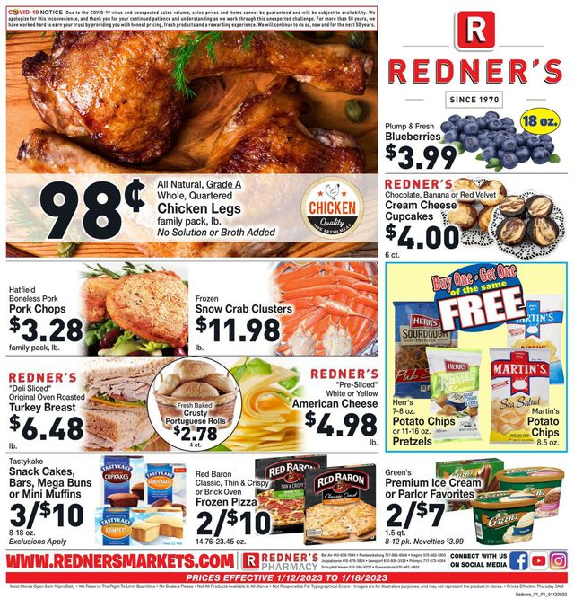 Redner’s Warehouse Market Ad from 01/12/2023
