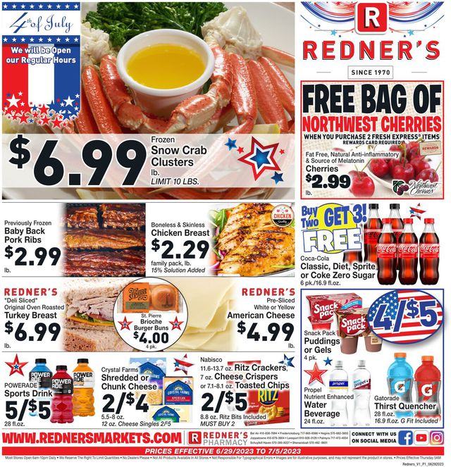Redner’s Warehouse Market Ad from 06/29/2023