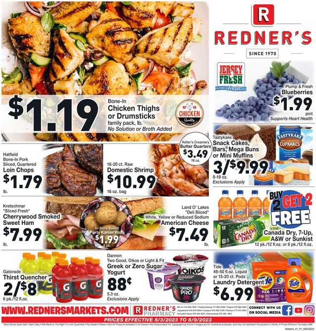 Redner’s Warehouse Market Ad from 08/03/2023