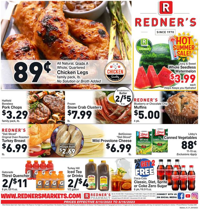 Redner’s Warehouse Market Ad from 08/10/2023