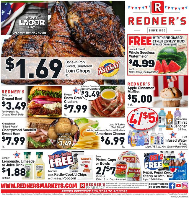 Redner’s Warehouse Market Ad from 08/31/2023