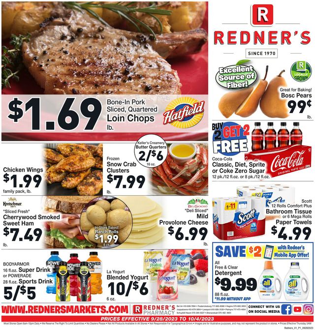 Redner’s Warehouse Market Ad from 09/28/2023