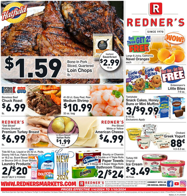 Redner’s Warehouse Market Ad from 01/04/2024