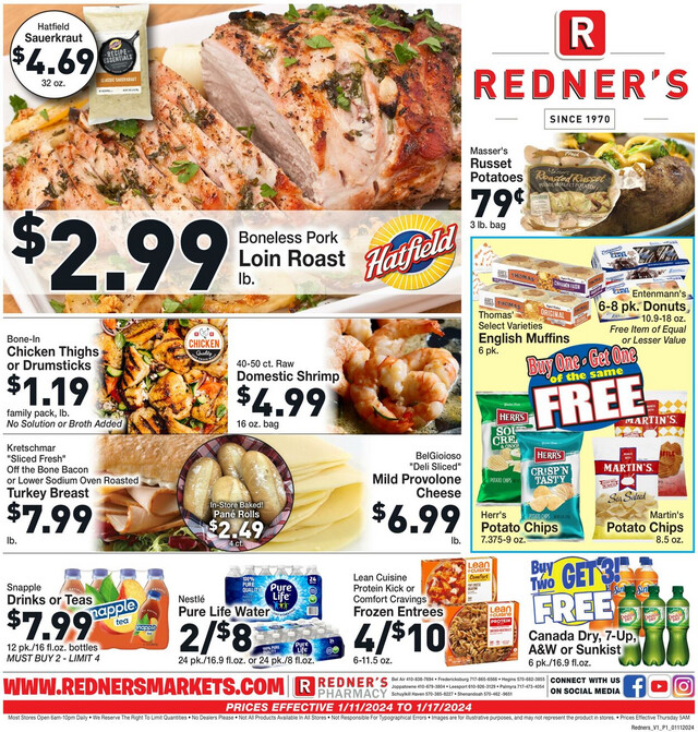Redner’s Warehouse Market Ad from 01/11/2024