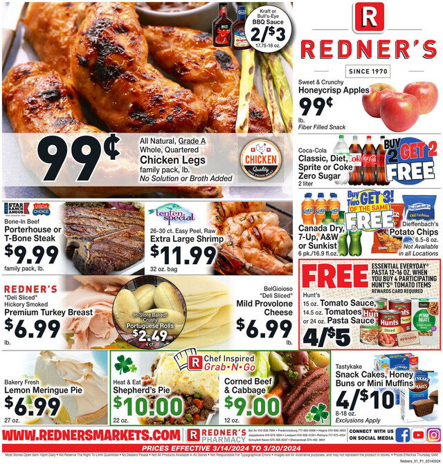 Redner’s Warehouse Market Ad from 03/14/2024