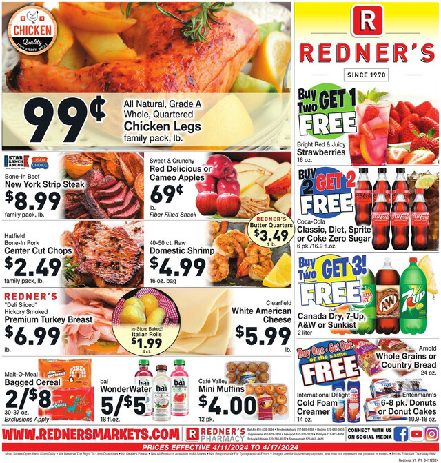 Redner’s Warehouse Market Ad from 04/11/2024