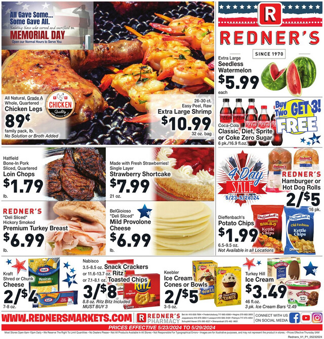 Redner’s Warehouse Market Ad from 05/23/2024
