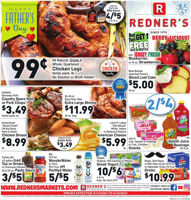 Redner’s Warehouse Market Ad from 06/13/2024