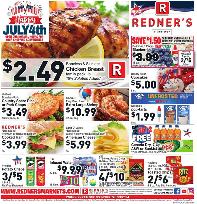 Redner’s Warehouse Market Ad from 06/27/2024